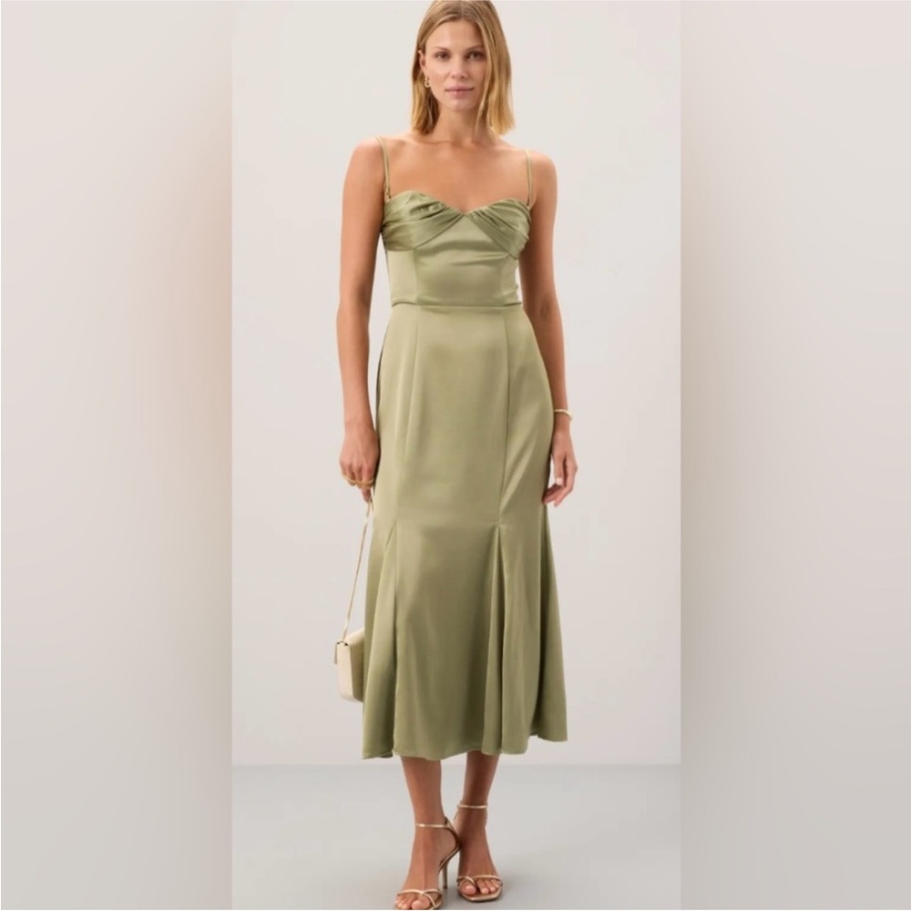 Reformation Sage Green Midi Dress